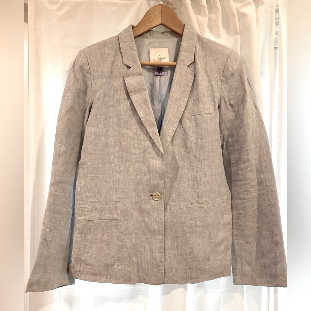 Joie pale blue linen blazer, size 4